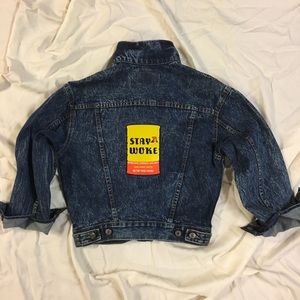 Vintage Stay Woke Cafe Bustelo Denim Jacket